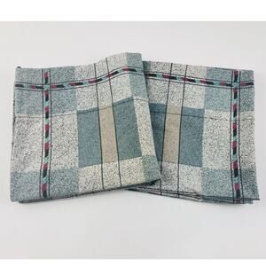 2 Vtg Westpoint Stevens King Size Pillowcases 90s Geometric Black Green Speckled